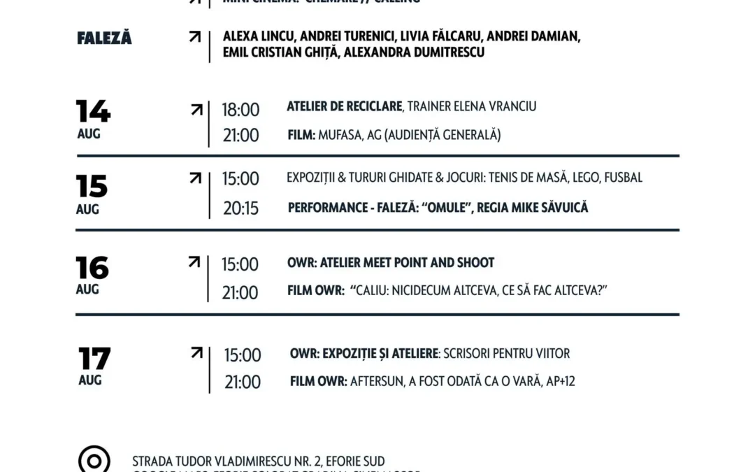 Eforie Colorat: Artă, Film și Cultură în Grădina Cinemascop (14-17 august)