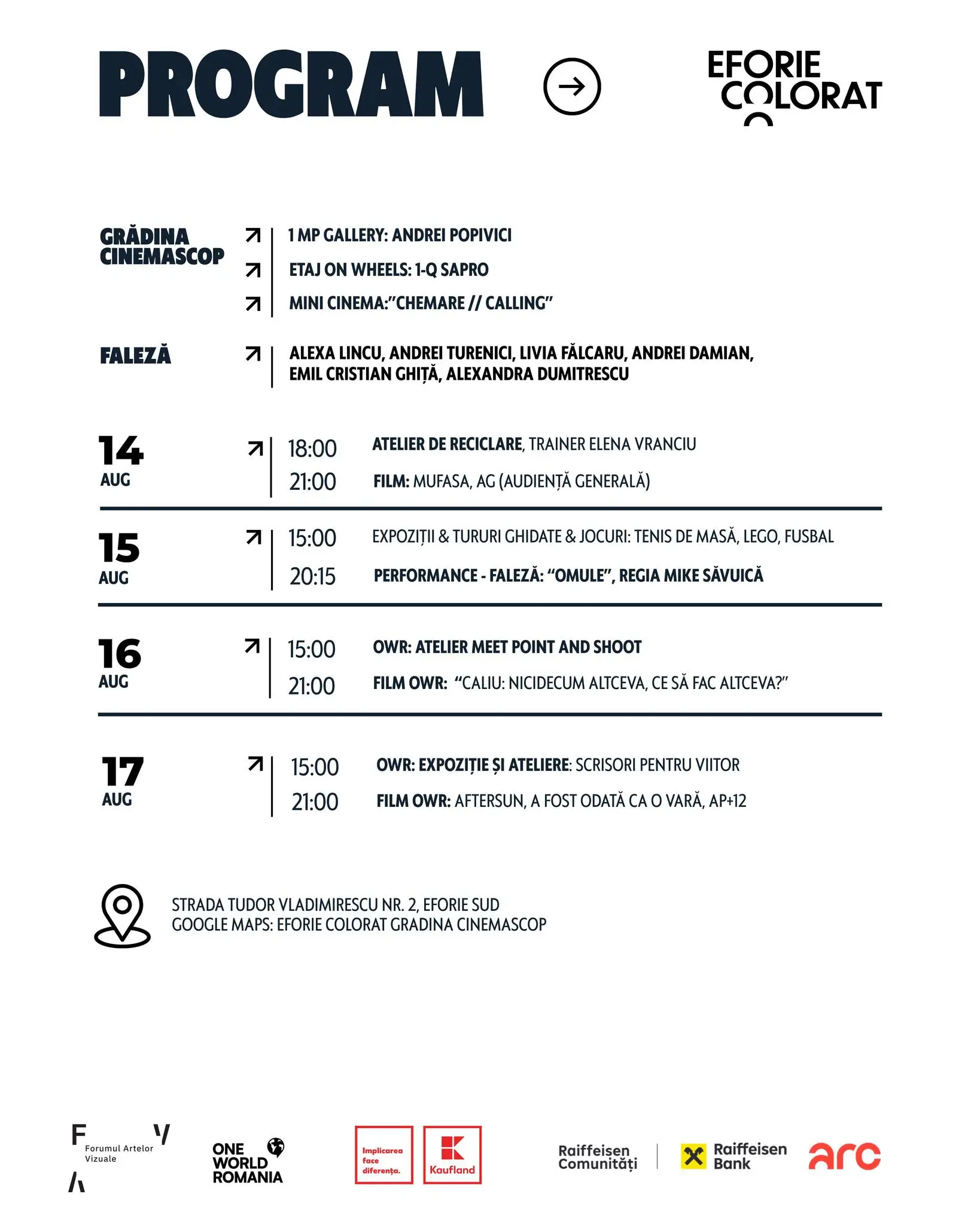 Eforie Colorat Artă, Film și Cultură în Grădina Cinemascop (14-17 august) Eforie colorat artă, film și cultură în grădina cinemascop (14 17 august)