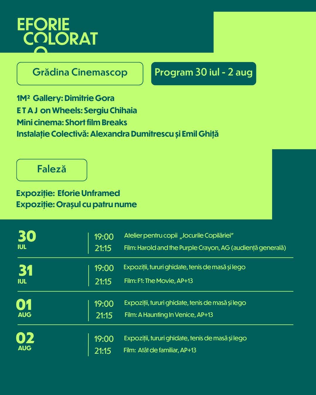 Program eforie colorat 30 iulie 2 august
