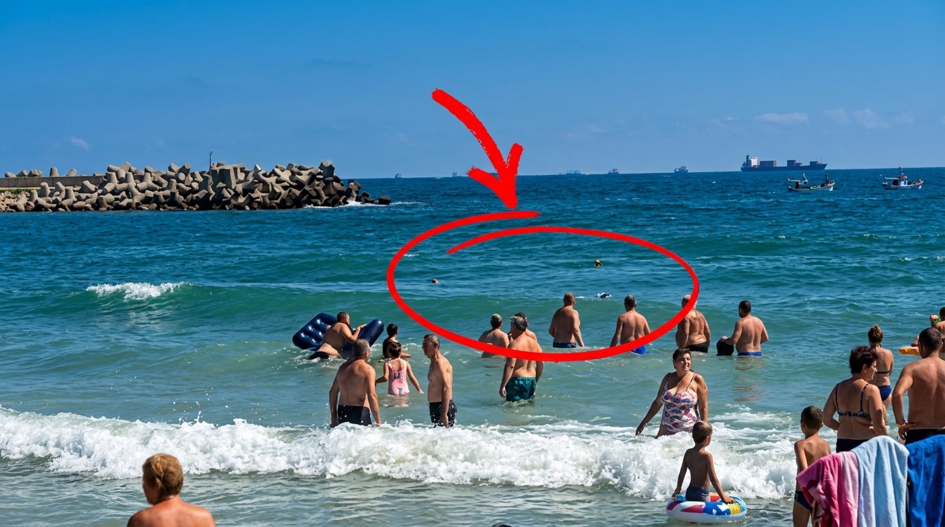 Turist de 72 de ani salvat din mare pe steag roșu
