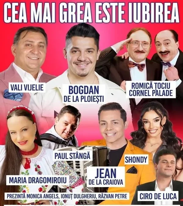 Marea petrecere a verii la Eforie Nord: Spectacolul „Cea mai grea este iubirea” aduce toti artiștii tăi favoriți!