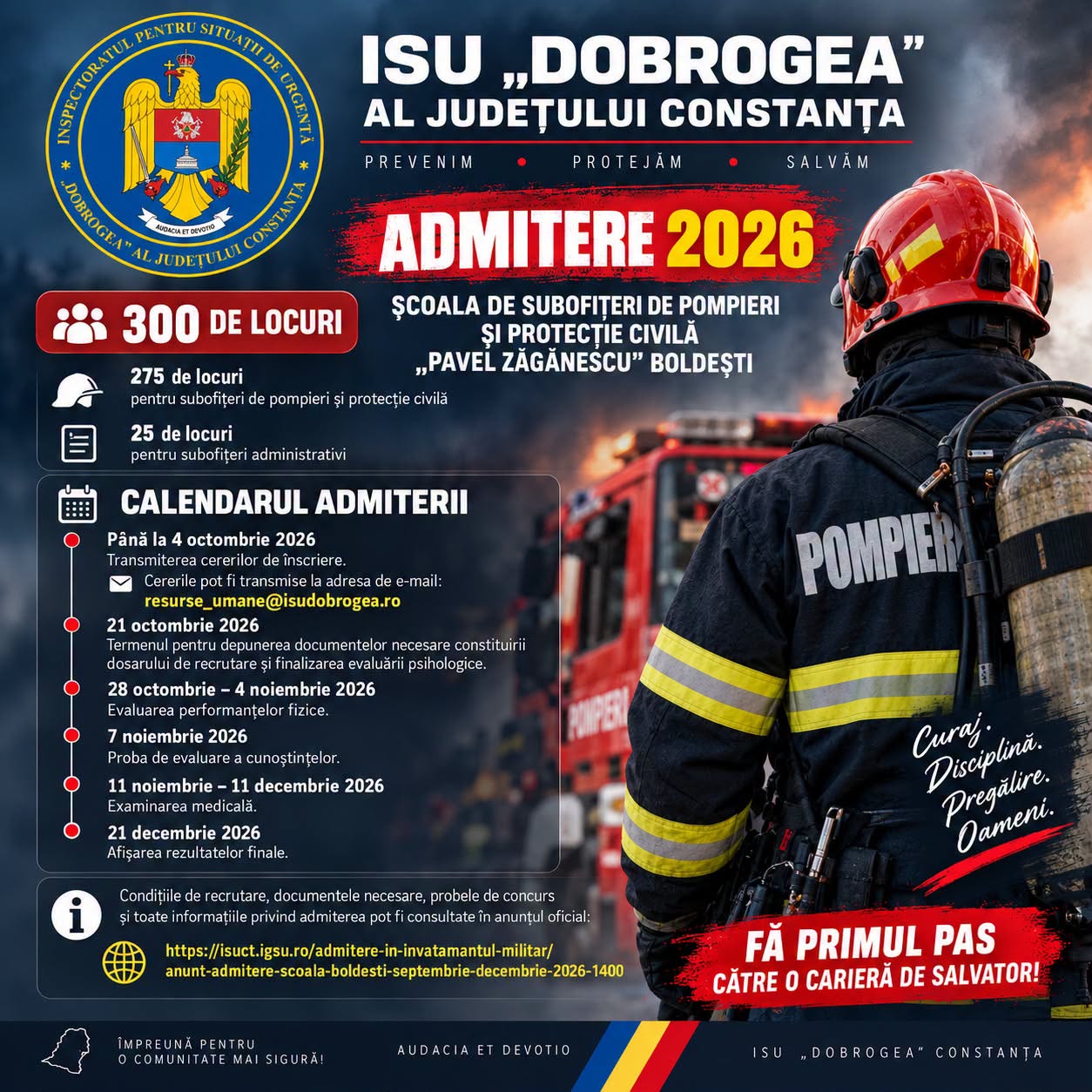 anunt scoala pompieri Anunt scoala pompieri